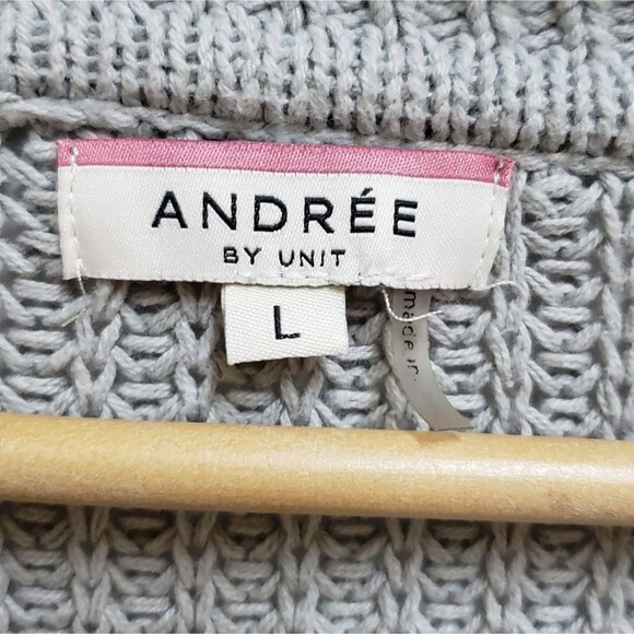 Andree By Unit Sweater Women Large Colorblock Striped Chewed Frayed Boho Grunge - Picture 7 of 9